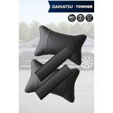 Automod Daihatsu Towner Uyumlu Kemer Kılıfı 2şer Adet Lüks Deri Koltuk Yastık Set