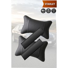Automod Starlet Uyumlu Kemer Kılıfı Lüks Deri 2şer Adet Set Koltuk Yastık