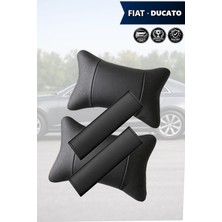 Automod Fiat Ducato Uyumlu Kemer Kılıfı 2şer Adet Lüks Deri Koltuk Yastık Set