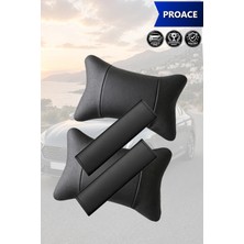 Automod Proace Uyumlu 2şer Adet Kemer Kılıfı Lüks Deri Koltuk Yastık Set