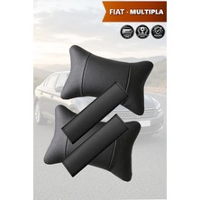 Automod Fiat Multipla Uyumlu 2şer Adet Set Kemer Kılıfı Lüks Deri Koltuk Yastık