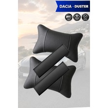 Automod Dacia Duster Uyumlu Lüks Deri Koltuk Yastık 2şer Adet Kemer Kılıfı Set