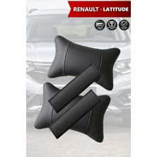 Automod Renault Latitude Uyumlu Lüks Deri Kemer Kılıfı 2şer Adet Set Koltuk Yastık