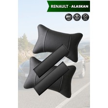 Automod Renault Alaskan Uyumlu Lüks Deri Kemer Kılıfı Set 2şer Adet Koltuk Yastık