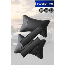 Automod Peugeot 807 Uyumlu Lüks Deri Kemer Kılıfı Set 2şer Adet Koltuk Yastık