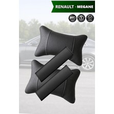Automod Renault Megane Uyumlu 2şer Adet Set Kemer Kılıfı Koltuk Yastık Lüks Deri