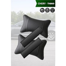 Automod Chery Tiggo Uyumlu Kemer Kılıfı Koltuk Yastık Set 2şer Adet Lüks Deri