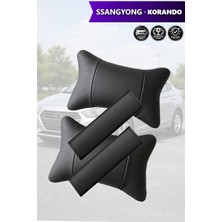 Automod Ssangyong Korando Uyumlu Lüks Deri Kemer Kılıfı Set 2şer Adet Koltuk Yastık