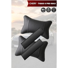 Automod Chery Tiggo 8 Pro Max Uyumlu Lüks Deri Kemer Kılıfı Koltuk Yastık Set 2şer Adet