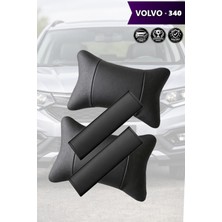 Automod Volvo 340 Uyumlu Set 2şer Adet Kemer Kılıfı Lüks Deri Koltuk Yastık