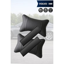 Automod Volvo 560 Uyumlu Lüks Deri Koltuk Yastık Kemer Kılıfı 2şer Adet Set