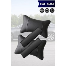 Automod Fiat Albea Uyumlu Kemer Kılıfı Koltuk Yastık 2şer Adet Set Lüks Deri