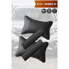 Automod Alfa Romeo 33 Uyumlu Set Lüks Deri 2şer Adet Kemer Kılıfı Koltuk Yastık