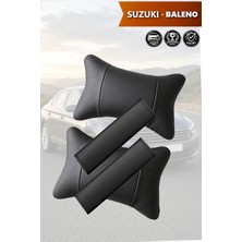 Automod Suzuki Baleno Uyumlu Lüks Deri Koltuk Yastık 2şer Adet Set Kemer Kılıfı