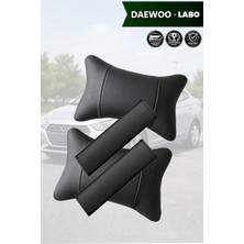 Automod Daewoo Labo Uyumlu 2şer Adet Kemer Kılıfı Set Lüks Deri Koltuk Yastık