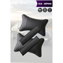 Automod Kia Sephia Uyumlu Lüks Deri Set Koltuk Yastık Kemer Kılıfı 2şer Adet