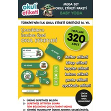 Mega Baby Yoda Temalı Paket Isme Özel Okul Etiketi / Stıcker Toplam 320 Adet
