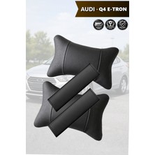 Automod Audi Q4 Etron Uyumlu Lüks Deri Set Koltuk Yastık 2şer Adet Kemer Kılıfı