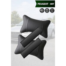 Automod Peugeot 407 Uyumlu Kemer Kılıfı 2şer Adet Set Koltuk Yastık Lüks Deri
