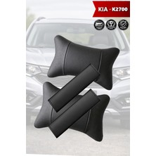 Automod Kia K2700 Uyumlu Lüks Deri Kemer Kılıfı 2şer Adet Set Koltuk Yastık