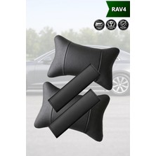Automod Rav4 Uyumlu Set 2şer Adet Kemer Kılıfı Koltuk Yastık Lüks Deri