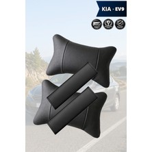 Automod Kia Ev9 Uyumlu 2şer Adet Koltuk Yastık Set Kemer Kılıfı Lüks Deri