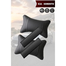 Automod Kia Sorento Uyumlu Lüks Deri 2şer Adet Koltuk Yastık Set Kemer Kılıfı