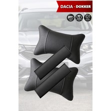 Automod Dacia Dokker Uyumlu Set Lüks Deri Kemer Kılıfı 2şer Adet Koltuk Yastık