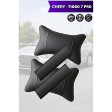 Automod Chery Tiggo 7 Pro Uyumlu Lüks Deri Kemer Kılıfı Set 2şer Adet Koltuk Yastık