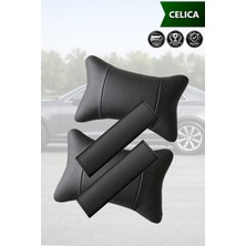 Automod Celica Uyumlu Lüks Deri Set Koltuk Yastık 2şer Adet Kemer Kılıfı