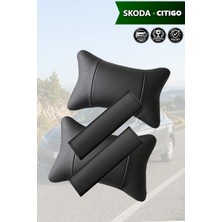Automod Skoda Citigo Uyumlu Kemer Kılıfı Koltuk Yastık 2şer Adet Lüks Deri Set