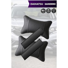 Automod Daihatsu Sandero Uyumlu Koltuk Yastık Set Lüks Deri Kemer Kılıfı 2şer Adet