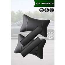 Automod Kia Magentis Uyumlu Kemer Kılıfı Set 2şer Adet Lüks Deri Koltuk Yastık