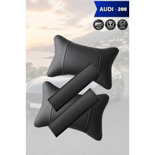 Automod Audi 200 Uyumlu 2şer Adet Koltuk Yastık Set Lüks Deri Kemer Kılıfı