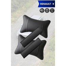 Automod Renault 9 Uyumlu 2şer Adet Koltuk Yastık Lüks Deri Set Kemer Kılıfı