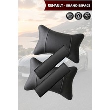 Automod Renault Grand Espace Uyumlu Koltuk Yastık Set Lüks Deri Kemer Kılıfı 2şer Adet
