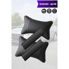 Automod Suzuki Alto Uyumlu Lüks Deri 2şer Adet Koltuk Yastık Kemer Kılıfı Set