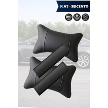Automod Fiat Seicento Uyumlu Koltuk Yastık Set Kemer Kılıfı Lüks Deri 2şer Adet