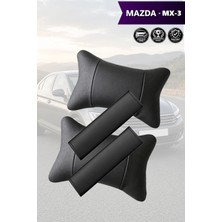 Automod Mazda Mx3 Uyumlu Lüks Deri Koltuk Yastık Set 2şer Adet Kemer Kılıfı