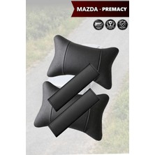 Automod Mazda Premacy Uyumlu Set Kemer Kılıfı Koltuk Yastık Lüks Deri 2şer Adet