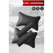 Automod Mini Countryman Uyumlu 2şer Adet Set Lüks Deri Koltuk Yastık Kemer Kılıfı