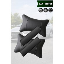 Automod Kia Seltos Uyumlu Kemer Kılıfı 2şer Adet Set Koltuk Yastık Lüks Deri