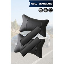 Automod Opel Grandland Uyumlu Koltuk Yastık 2şer Adet Set Kemer Kılıfı Lüks Deri
