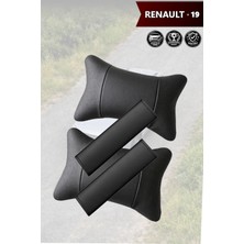 Automod Renault 19 Uyumlu Set Lüks Deri 2şer Adet Kemer Kılıfı Koltuk Yastık