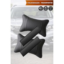 Automod Volkswagen Transporter Uyumlu Kemer Kılıfı Lüks Deri 2şer Adet Koltuk Yastık Set