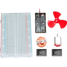 Atölye Elektronik Temel Devre Seti - Breadboard, Pil Kutusu, Motor, Pervane, Duy-Ampul, 2 Anahtar - Standart