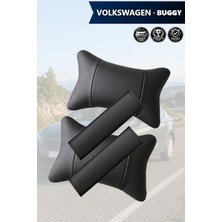 Automod Volkswagen Buggy Uyumlu Lüks Deri Set Kemer Kılıfı Koltuk Yastık 2şer Adet
