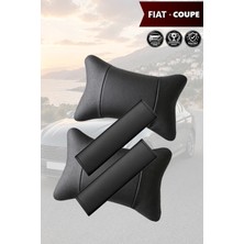 Automod Fiat Coupe Uyumlu Set 2şer Adet Kemer Kılıfı Lüks Deri Koltuk Yastık