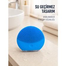 Titreşimli Silikon Yüz Temizleme Cihazı Mavi Şarjlı Cilt Bakım Fırçası Midastech