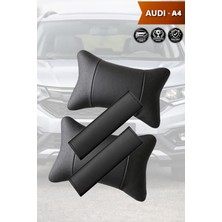 Automod Audi A4 Uyumlu 2şer Adet Lüks Deri Set Koltuk Yastık Kemer Kılıfı